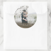 Aangepaste foto Chic Gold Floral Abstract bruiloft Ronde Sticker (Tas)