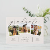 Aangepaste foto collage afstudeerkaart aankondiging (Staand voorkant)