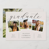 Aangepaste foto collage afstudeerkaart aankondiging (Voorkant / Achterkant)