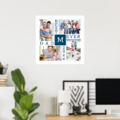 Aangepaste foto Collage Beste pap ooit monogrammen Poster (Thuiskantoor)