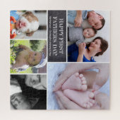 Aangepaste foto Collage Happy First Vaderdag Legpuzzel (Horizontaal)