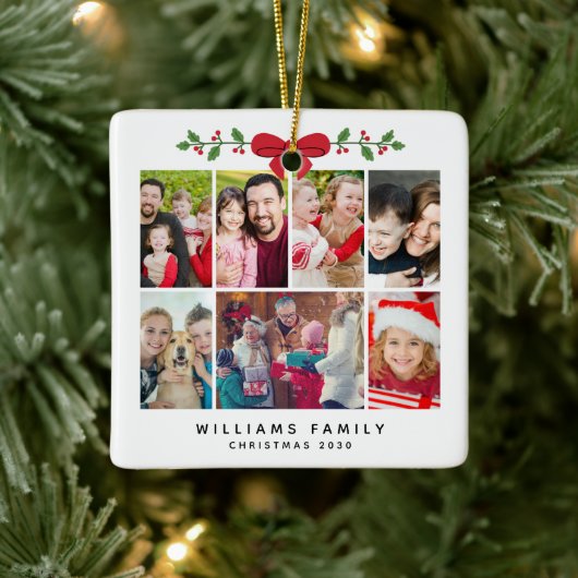 Aangepaste Foto Collage Kerst Ornament (Boom)