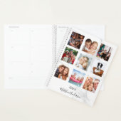 Aangepaste foto collage marmeren monogram 2026 wit planner (Display)