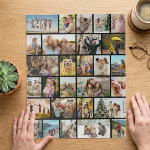 Aangepaste foto collage met 28 foto's legpuzzel