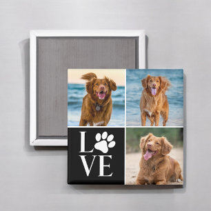 Aangepaste foto-collage met liefde voor hondenlief magneet