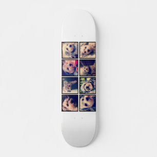 Aangepaste foto collage met vierkante foto's skateboard