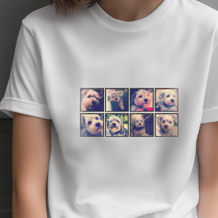 Aangepaste foto collage met vierkante foto's t-shirt