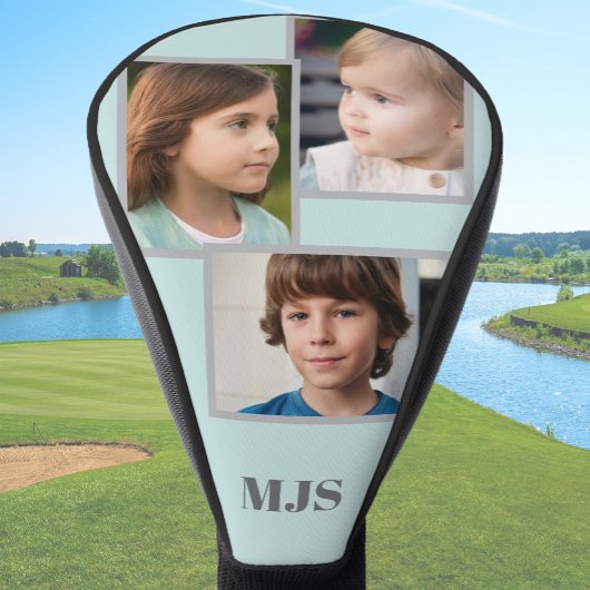 Aangepaste foto collage monogram gepersonaliseerd golfheadcover
