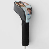 Aangepaste foto collage monogram gepersonaliseerd golfheadcover (Schuin)