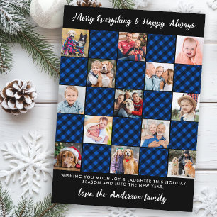 Aangepaste Foto Collage Patchwork Christmas Plaid Feestdagenkaart