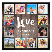 Aangepaste foto Collage Rustic Farmhouse Love Fami Afdruk (Voorkant)