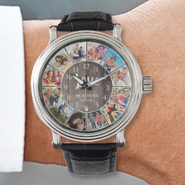 Aangepaste foto Collage Rustic Farmhouse Love Fami Horloge