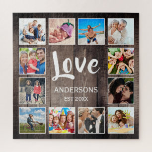 Aangepaste foto Collage Rustic Farmhouse Love Fami Legpuzzel