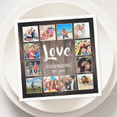 Aangepaste foto Collage Rustic Farmhouse Love Fami Servet