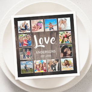 Aangepaste foto Collage Rustic Farmhouse Love Fami Servet