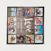 Aangepaste foto Collage Rustic Farmhouse Love Fami Wandkleed (Voorkant (horizontaal))