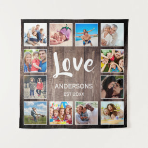 Aangepaste foto Collage Rustic Farmhouse Love Fami Wandkleed