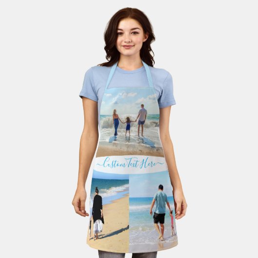 Aangepaste foto Collage Text Schort Je foto's Gift (Gedragen)