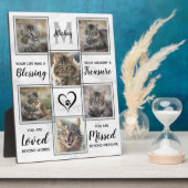Aangepaste foto collage uniek huisdier herinnering fotoplaat (Zijkant)