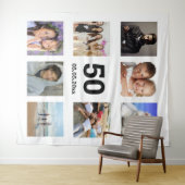 Aangepaste foto-collage van Birthday party, wit Wandkleed (In Situ (horizontaal))