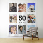 Aangepaste foto-collage van Birthday party, wit Wandkleed (In situ)