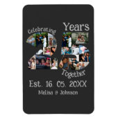 Aangepaste foto-collage voor 25e trouwdag magneet (Verticaal)