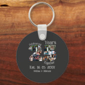 Aangepaste foto-collage voor 25e trouwdag sleutelhanger (Voorkant)