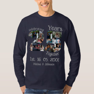 Aangepaste foto-collage voor 25e trouwdag t-shirt