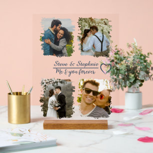 Aangepaste foto-collage voor koppels met willekeur acryl bord