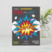 Aangepaste foto Comic Book KAPOW Pop Art Verjaarda Kaart (Staand voorkant)