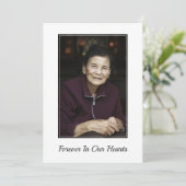 Aangepaste foto condoleance rouw memorial funeral bedankkaart (Staand voorkant)