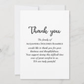 Aangepaste foto condoleance rouw memorial funeral bedankkaart (Achterkant)