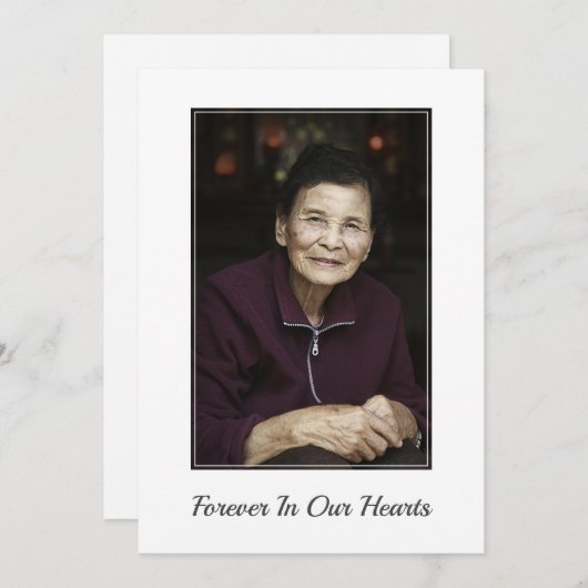 Aangepaste foto condoleance rouw memorial funeral bedankkaart (Voorkant / Achterkant)