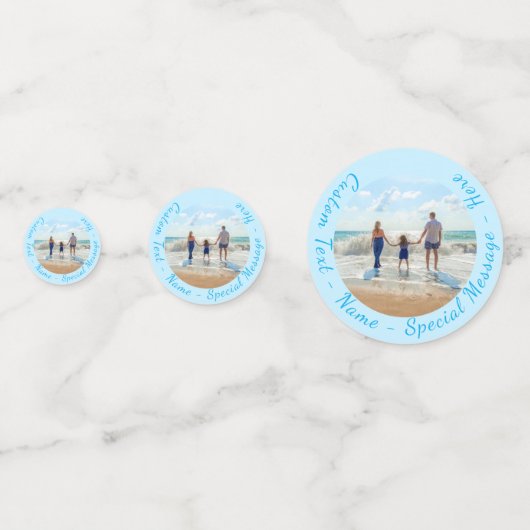 Aangepaste foto Confetti met aangepaste tekst (Achterkanten)