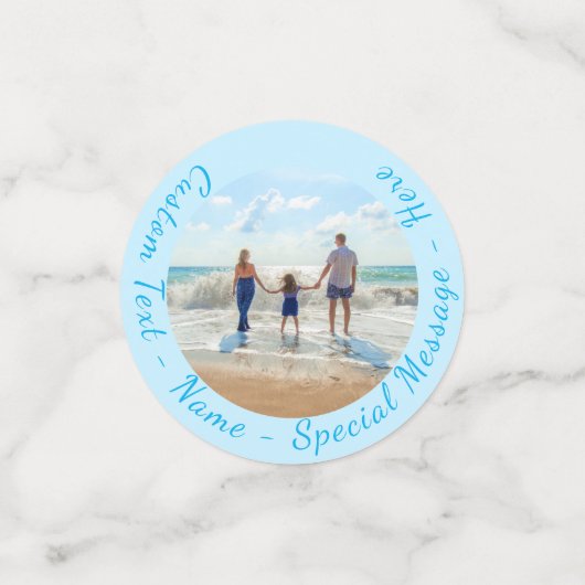 Aangepaste foto Confetti met aangepaste tekst (Kleine voorkant)