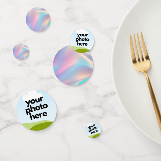 Aangepaste foto Confetti met holografische accente (Groep)