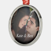 Aangepaste foto Creëer Je eigen paren Metalen Ornament (Links)