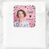 Aangepaste foto dan je verjaardag vierkante sticker (Tas)