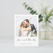Aangepaste foto Dank je bruiloft Briefkaart (Staand voorkant)