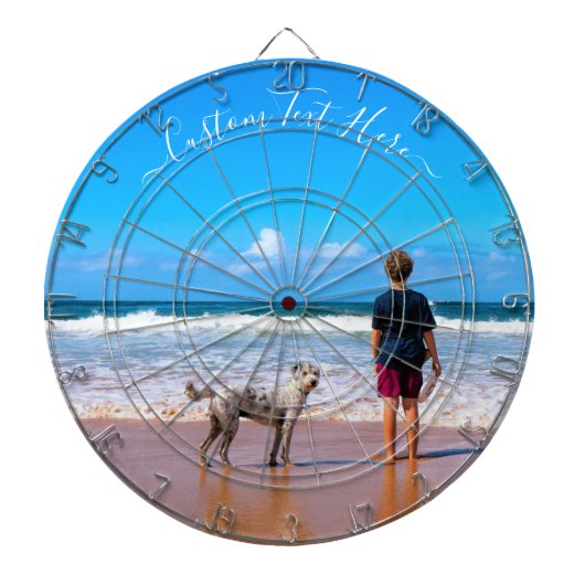 Aangepaste Foto Dart Board met Tekst Gepersonalise Dartbord (Voorkant)