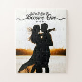 Aangepaste foto & datum Eenheid trouwdag Legpuzzel (Verticaal)