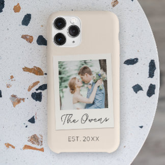 Aangepaste foto datum pasgetrouwd stel familie Case-Mate iPhone 14 pro hoesje
