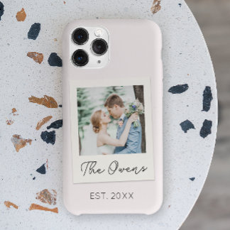 Aangepaste foto datum pasgetrouwd stel familie Case-Mate iPhone 14 pro hoesje