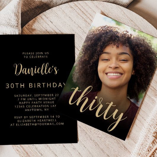 Aangepaste foto Dertig 30ste verjaardagsfeest Kaart