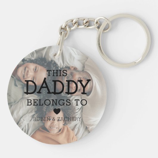 Aangepaste foto 'Deze pappie behoort tot' | Pap Sleutelhanger (Achterkant)