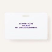 Aangepaste foto Dierenarts ID Badge (Achterkant)