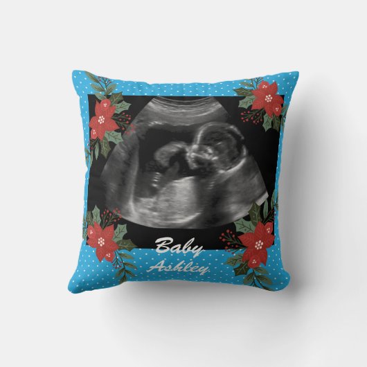 Aangepaste foto, echo sonogram kerst kussen (Achterkant)