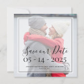 Aangepaste foto Eenvoudig Elegant Script De datum  Kaart (Voorkant)