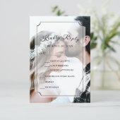 Aangepaste foto Eenvoudig legant script verticaal RSVP Kaartje (Staand voorkant)