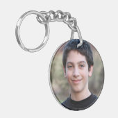 Aangepaste foto eenvoudig minimalistisch sleutelhanger (Voorkant Links)